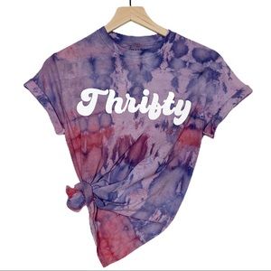 T-SHIRT Tie Dye Thrifty Purple Blue Red Small
